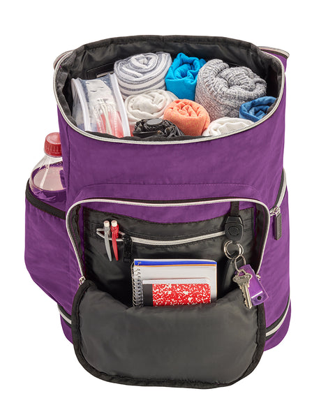 Purple | Zipsak Backpack on the Go