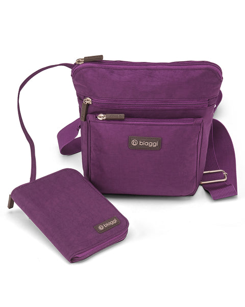 Purple | Convertible Crossbody + Zipsafe Travel Organizer