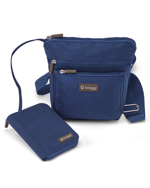Navy Blue | Convertible Crossbody + Zipsafe Travel Organizer