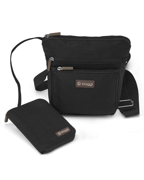 Black | Convertible Crossbody + Zipsafe Travel Organizer