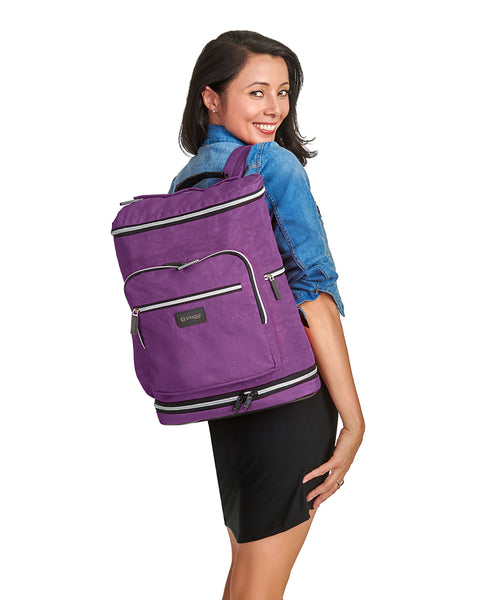 Purple | Zipsak Backpack on the Go