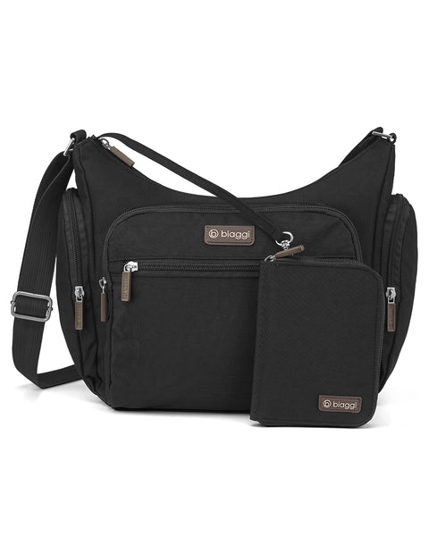 Black | On-The-Go Hobo + Zipsafe Travel Organizer