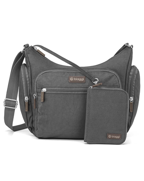Grey | On-The-Go Hobo + Zipsafe Travel Organizer