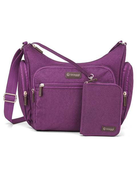 Purple | On-The-Go Hobo + Zipsafe Travel Organizer