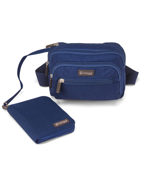 Navy Blue | Convertible Pouch + ZipSafe Travel Organizer
