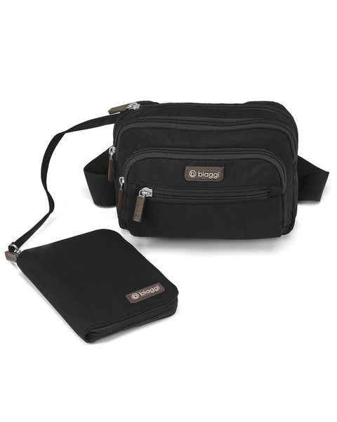 Black | Convertible Pouch + ZipSafe Travel Organizer