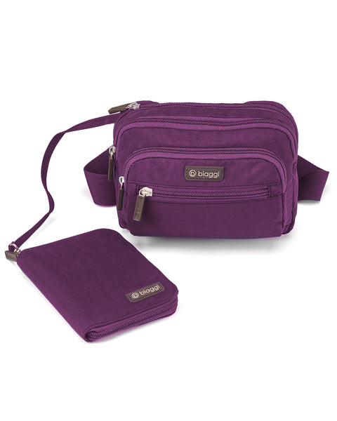 Purple | Convertible Pouch + ZipSafe Travel Organizer