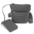 Grey | Convertible Crossbody + Zipsafe Travel Organizer