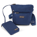 Navy Blue | Convertible Crossbody + Zipsafe Travel Organizer