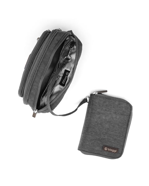 Grey | Convertible Pouch + ZipSafe Travel Organizer