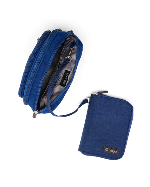 Navy Blue | Convertible Pouch + ZipSafe Travel Organizer