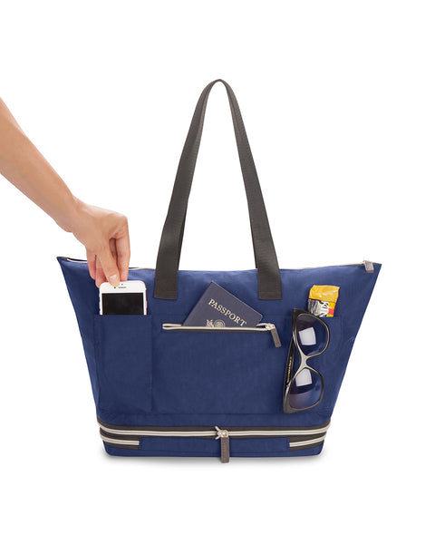 Navy Blue | Zipsak Boost! Handbag Expands to Travel Tote