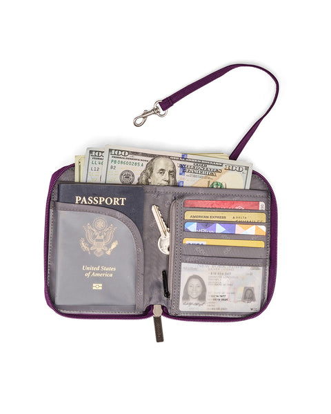 Purple | Convertible Pouch + ZipSafe Travel Organizer