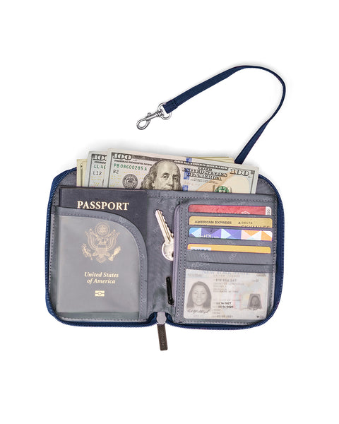 Navy Blue | On-The-Go Hobo + Zipsafe Travel Organizer