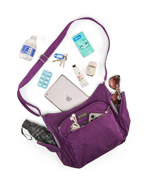 Purple | On-The-Go Hobo + Zipsafe Travel Organizer