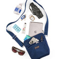 Navy Blue | Convertible Crossbody + Zipsafe Travel Organizer