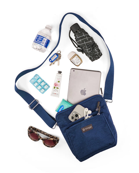 Navy Blue | Convertible Crossbody + Zipsafe Travel Organizer