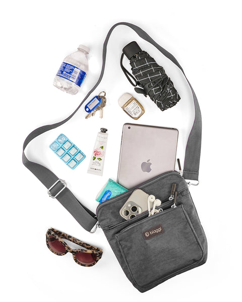 Grey | Convertible Crossbody + Zipsafe Travel Organizer