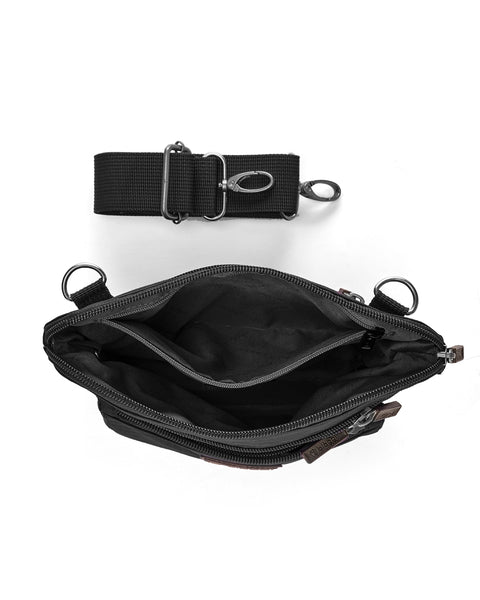 Black | Convertible Crossbody + Zipsafe Travel Organizer