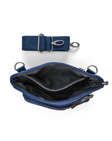 Navy Blue | Convertible Crossbody + Zipsafe Travel Organizer