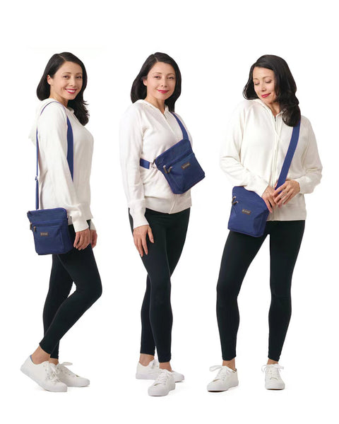 Navy Blue | Convertible Crossbody + Zipsafe Travel Organizer