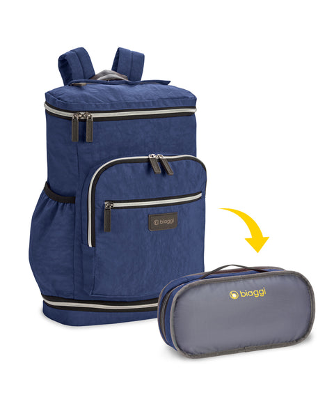 Zipsak On The Go Backpack Navy Blue by Biaggi