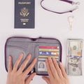 Purple | Convertible Crossbody + Zipsafe Travel Organizer