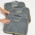 Grey | Zipcubes 3 Pack Large+Laundry/Shoe Bag